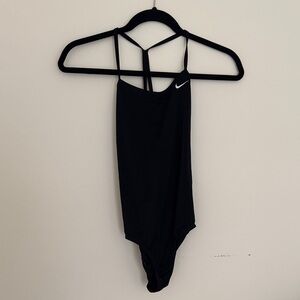 Girls size L Nike Black Swimsuit with White Logo
